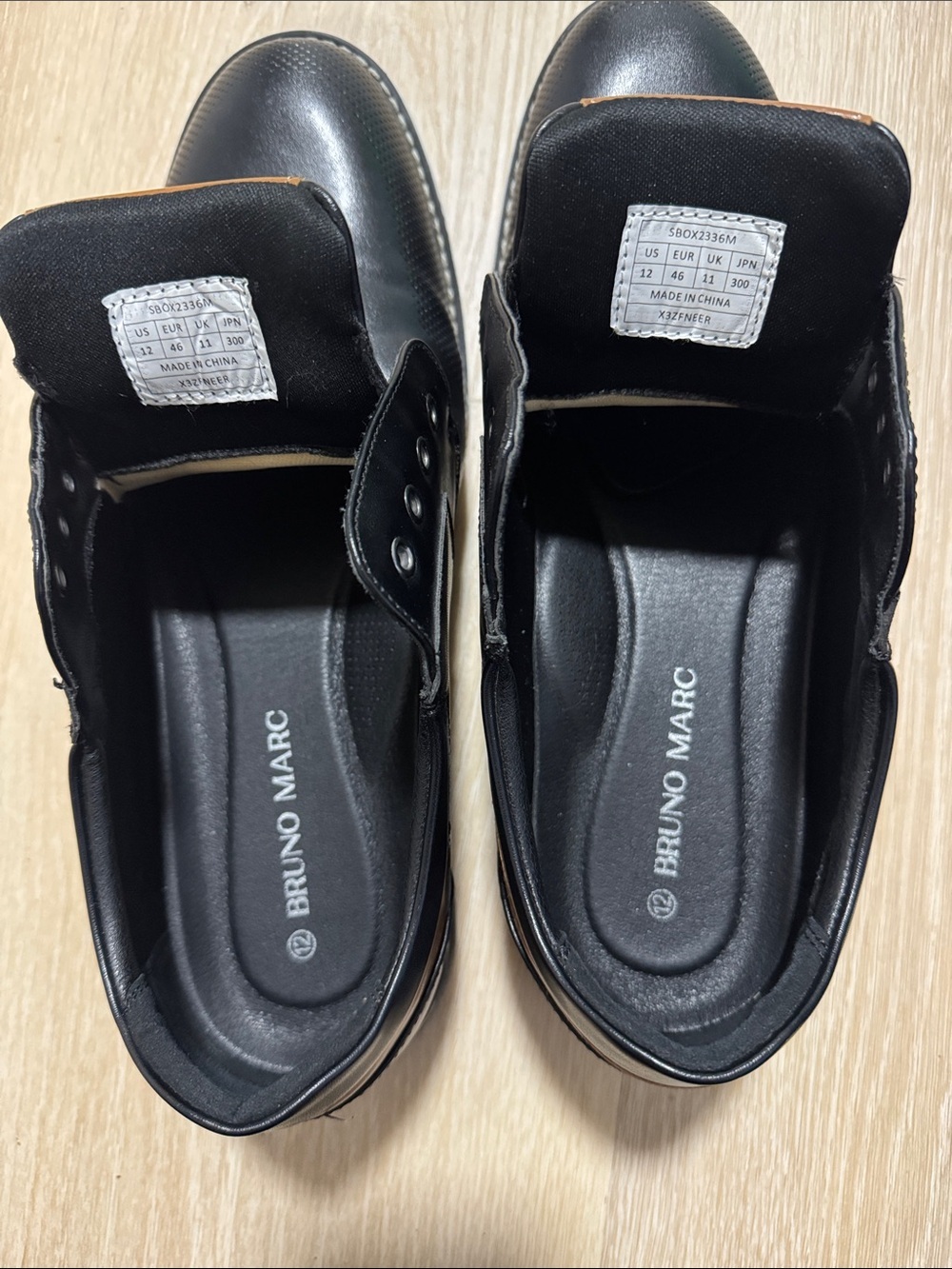 Black Derby Shoes with Brown Tongue Detail - Picture 8 of 8